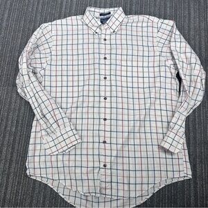 Burberry Red and White Casual Button Down Shirt